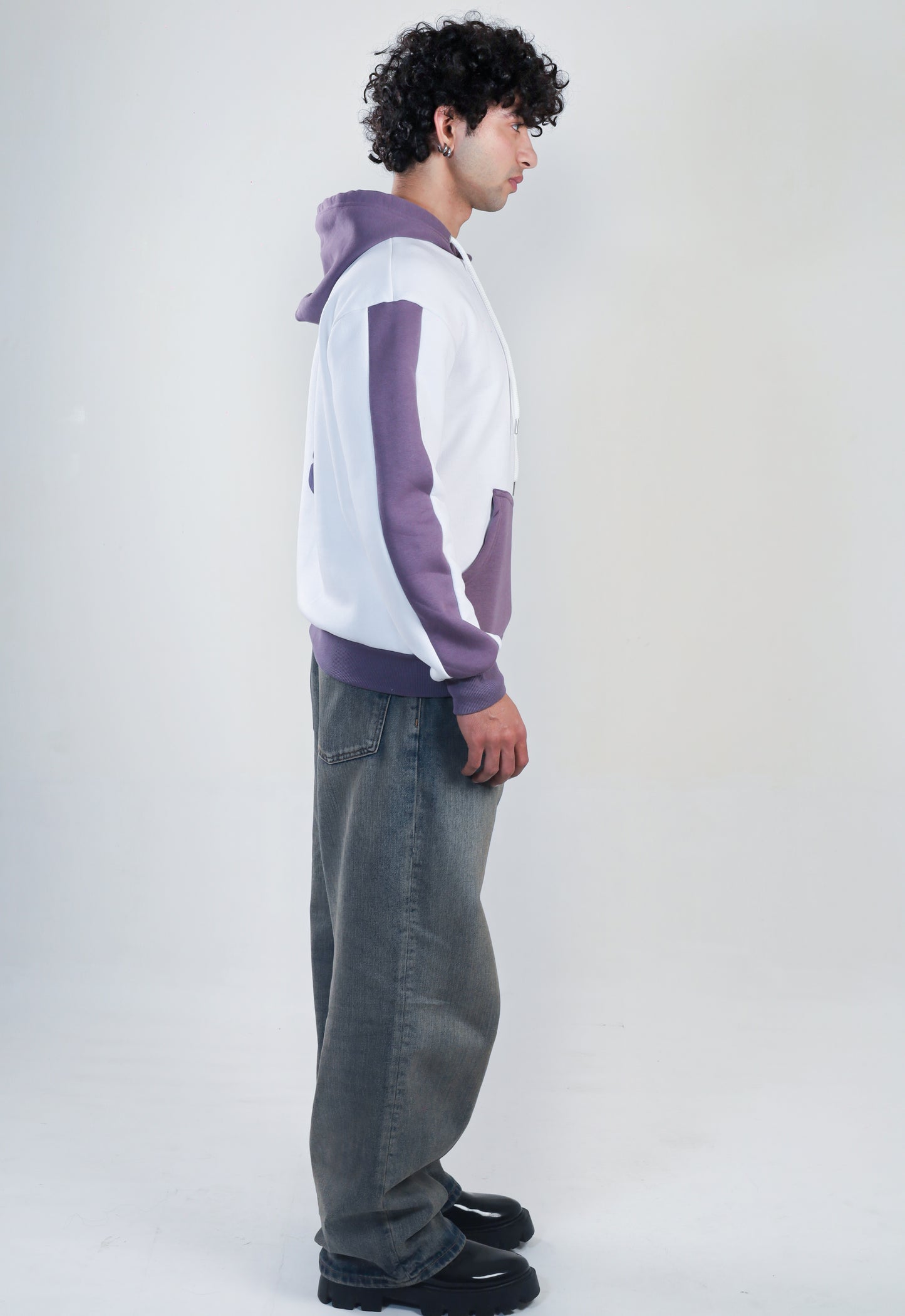 WHITE COFFEE PUFF PRINT HOODIE
