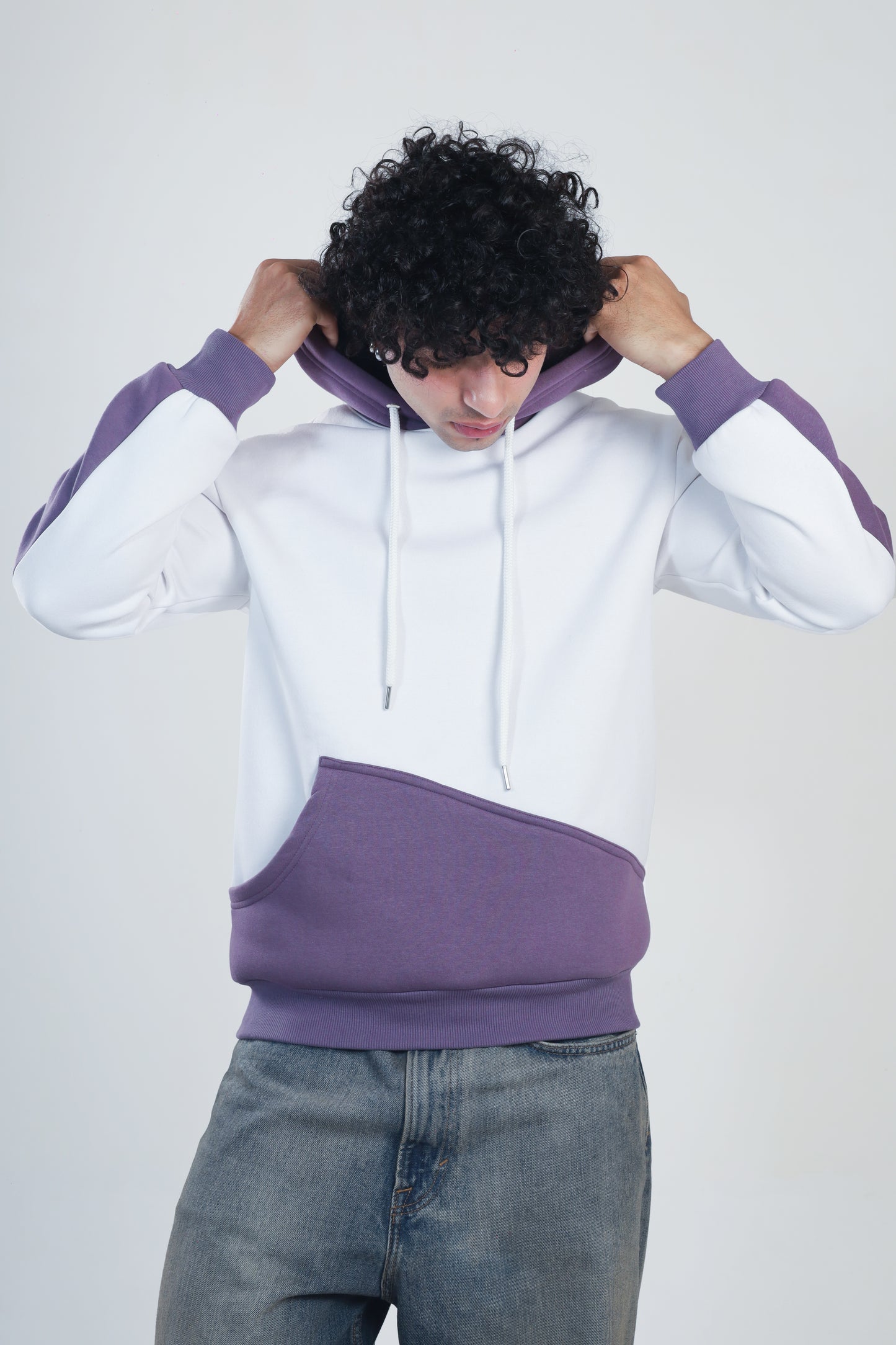 WHITE COFFEE PUFF PRINT HOODIE